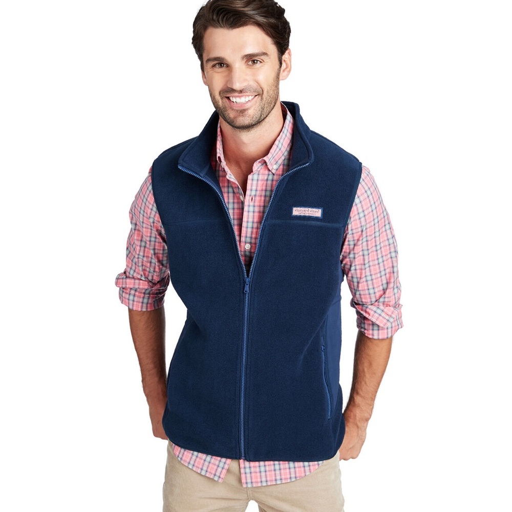 Vineyard Vines Men’s Navy Harbor Fleece Vest XS